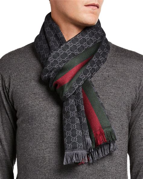 gucci scarf mens wool|gucci wool scarf unisex.